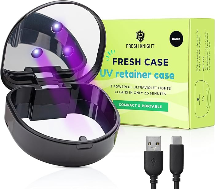 FRESH KNIGHT UV Retainer Case | UVC Retainer Cleaner, Disinfects Cleans and Removes Odors, Mouth ... | Amazon (US)