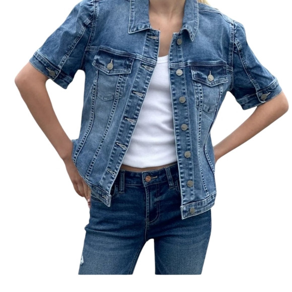 Wash Lab Puff-Sleeve Denim Jacket... Size Small | Poshmark