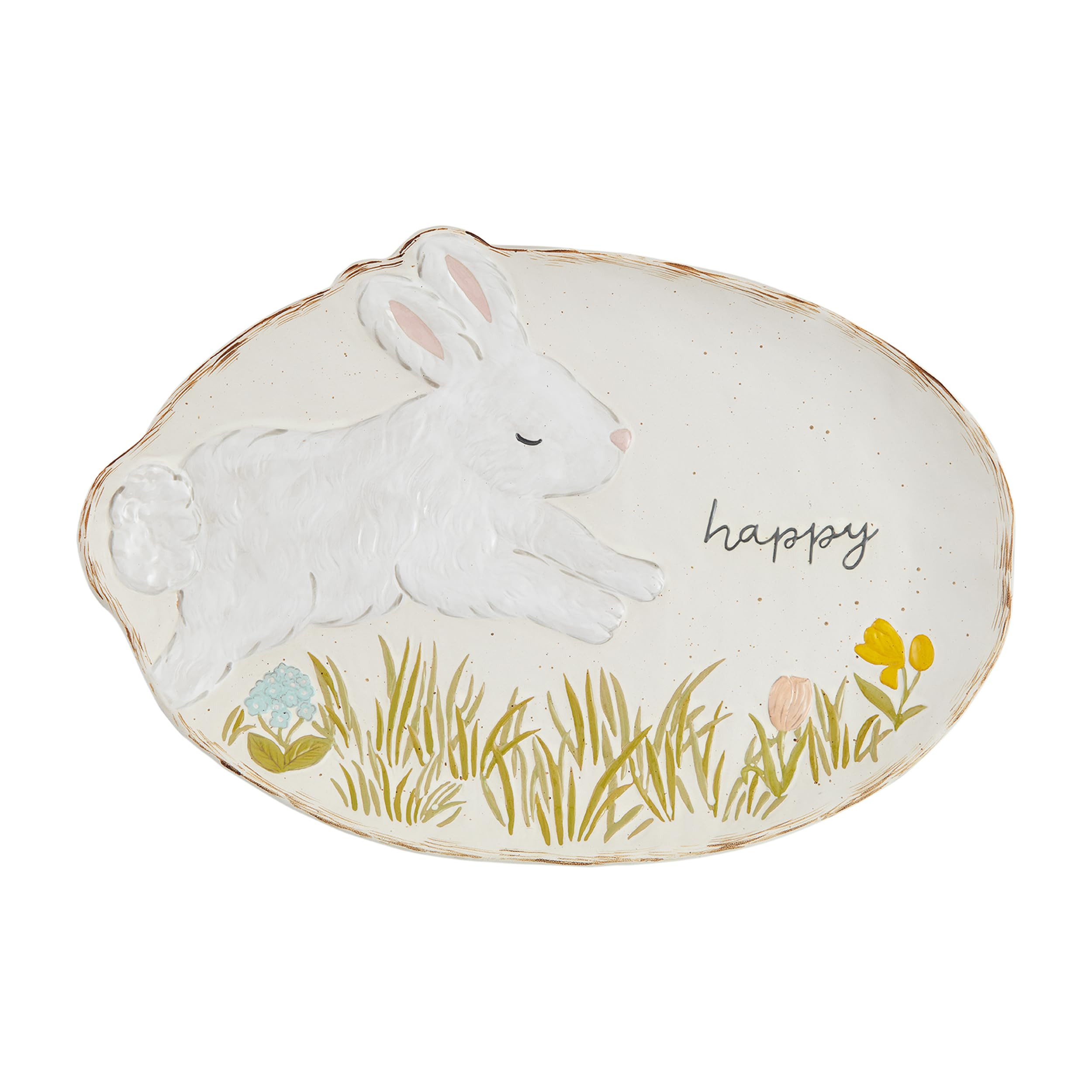 Mud Pie Stoneware Bunny 11" x 16" PLATTERS & TRAYS, White | Amazon (US)