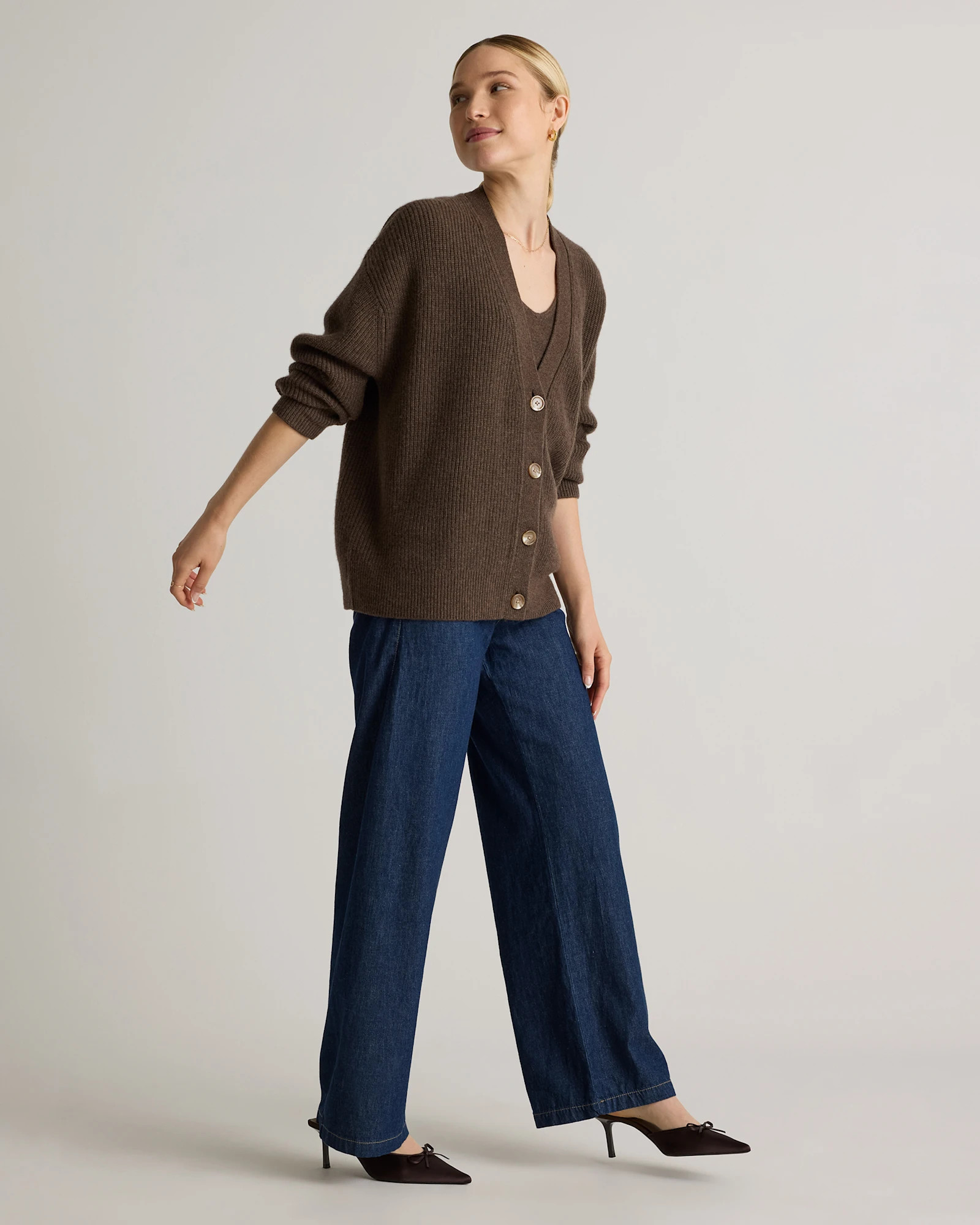 Mongolian Cashmere Fisherman Cropped Cardigan Sweater | Quince