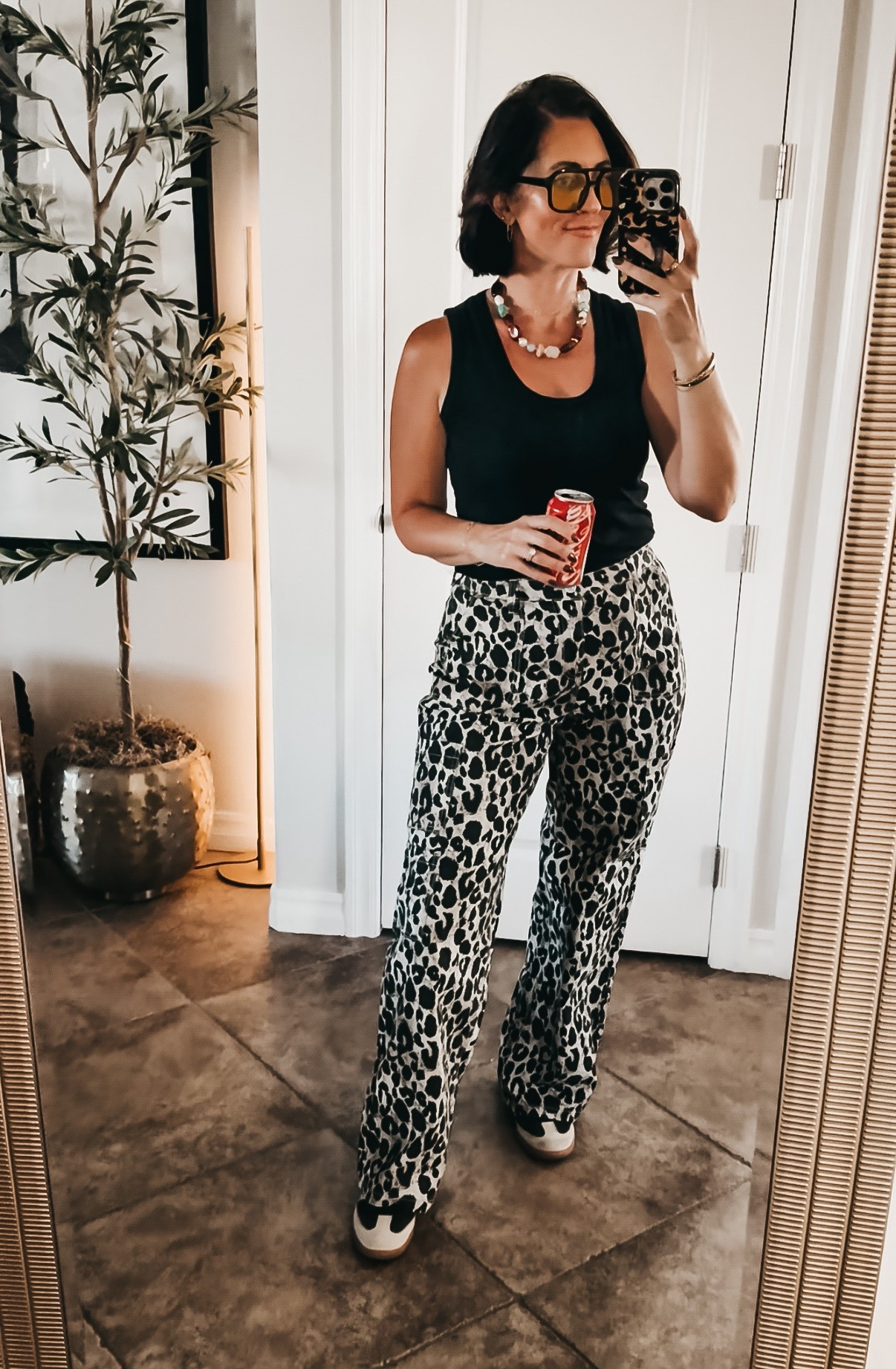 Finally got my hands on these viral Walmart leopard pants and I’m obsessed 🐆 

Only $16, run true to size (I’m in a small), and honestly feel so much more expensive than they are — high waisted, wide leg, and perfect with a simple black tank to let the print do all the talking. 

• Paired mine with my go-to sneakers and some accessories! 

Walmart, Walmart, fashion, viral, cargo pants, viral, Walmart, pants, leopard pants, casual style, fall outfit idea, casual outfit inspo￼

#LTKootd #LTKOver40 #LTKSaleAlert