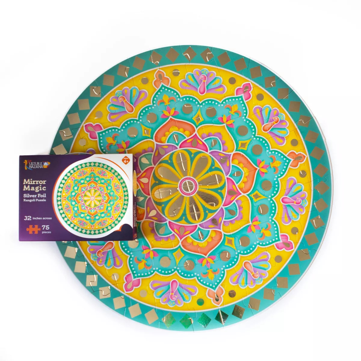 Kulture Khazana Magic Mirror Silver Foil Rangoli Puzzle - 75pc | Target