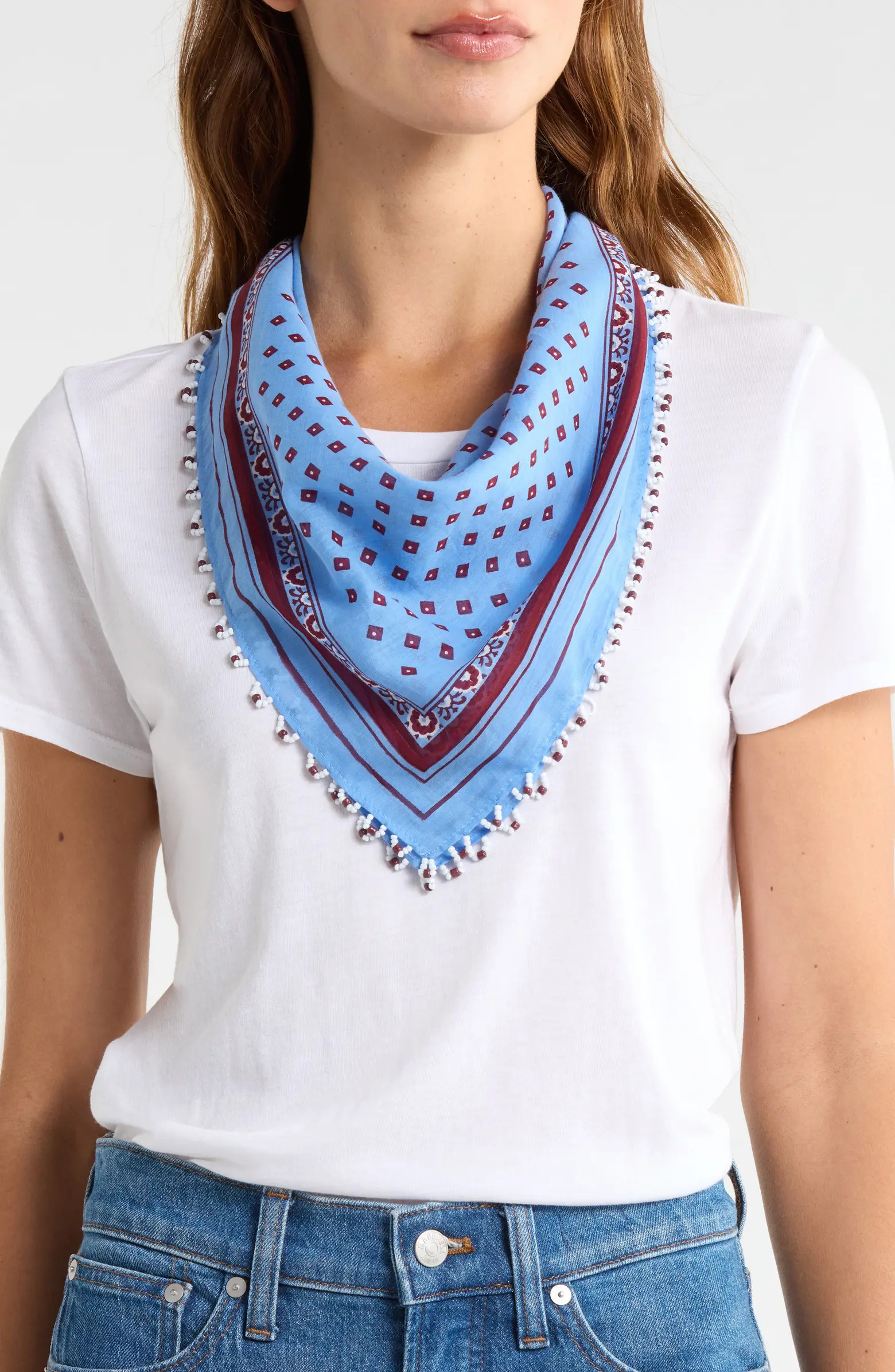 Madewell Beaded Bandana in Cotton Blend | Nordstrom | Nordstrom