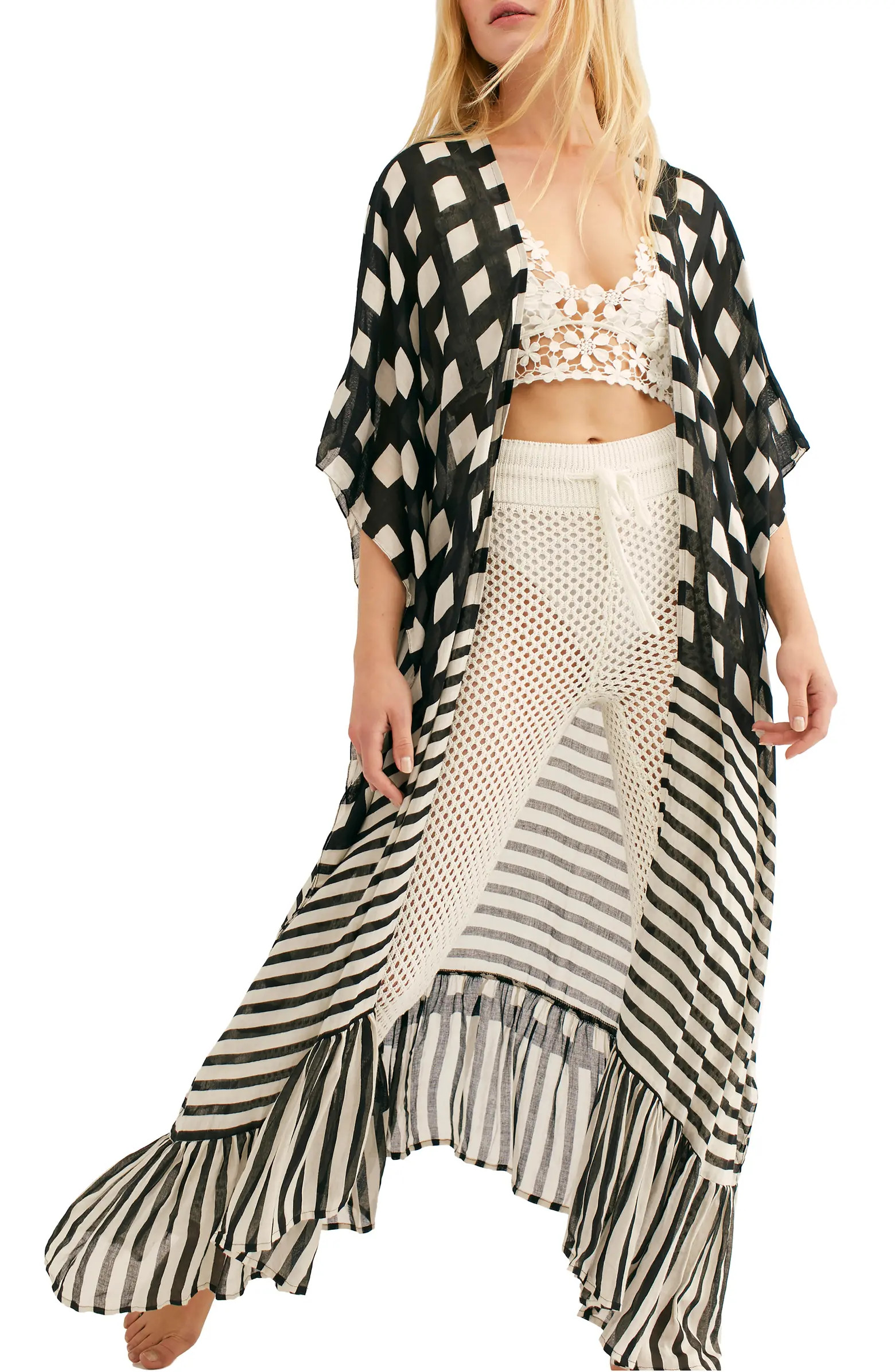 Kenna Ruffle Trim Duster | Nordstrom