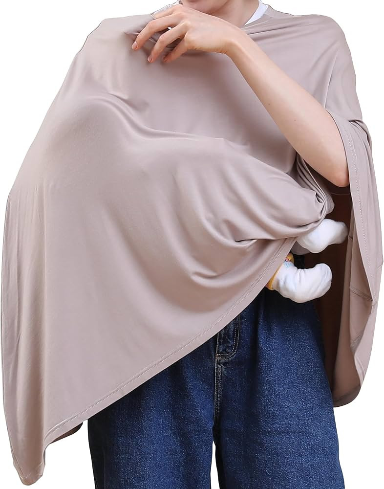 Multi-use Nursing Cover for Breastfeeding, 360°Full Coverage Nursing Poncho, Rayon Soft & Breath... | Amazon (US)