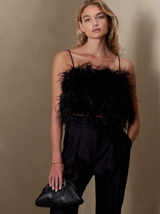 Luna Ostrich Feather Top | Banana Republic (US)