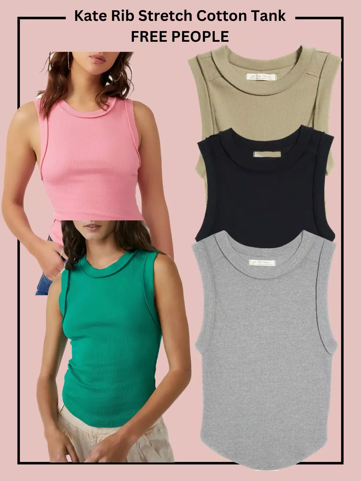 Kate Rib Stretch Cotton Tank curated on LTK
