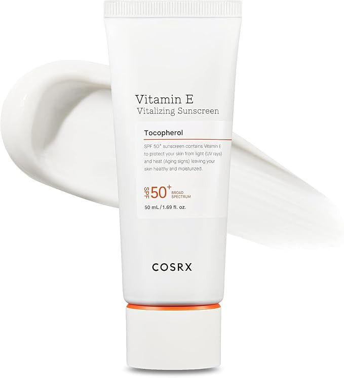 COSRX Vitamin E Vitalizing Sunscreen,SPF 50 Broad Spectrum Face Sunscreen, Lightweight, Non-Stick... | Amazon (US)
