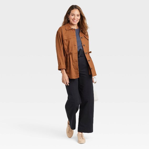 Women's Linen Utility Shirt Jacket - A New Day™ | Target