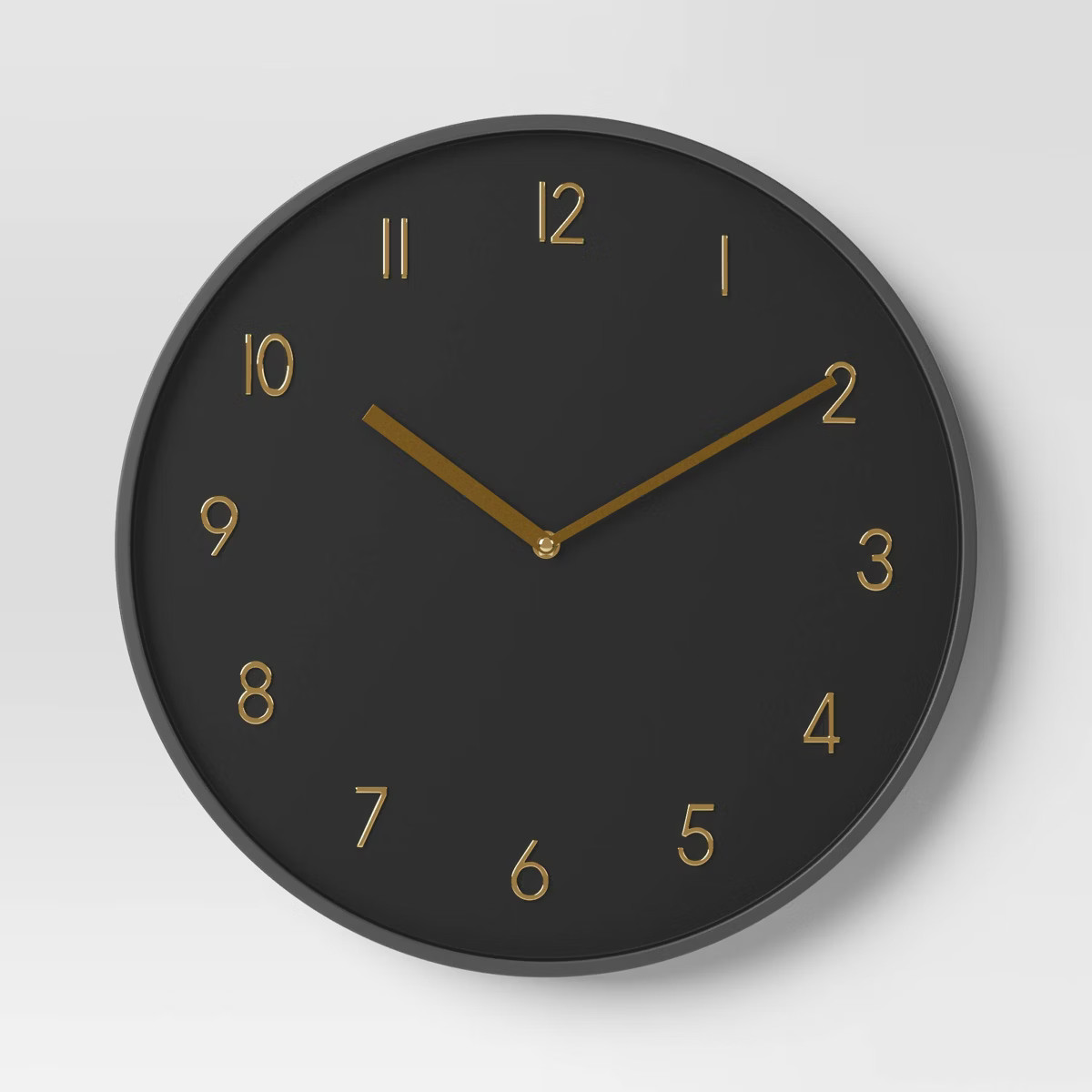 16" Luxe Wall Clock Black/Brass - Threshold™: Sleek Round Design for Home Decor | Target