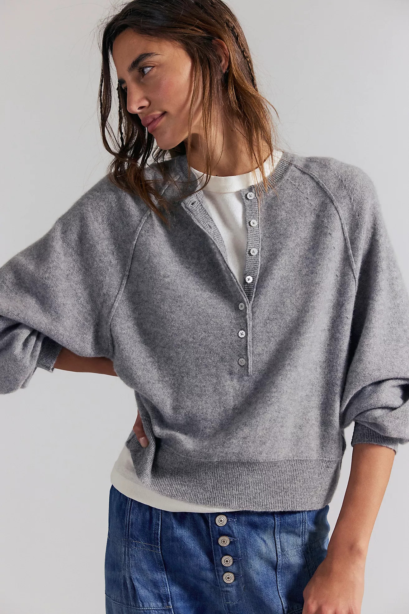 Porta Cashmere Henley Sweater | Free People (UK)