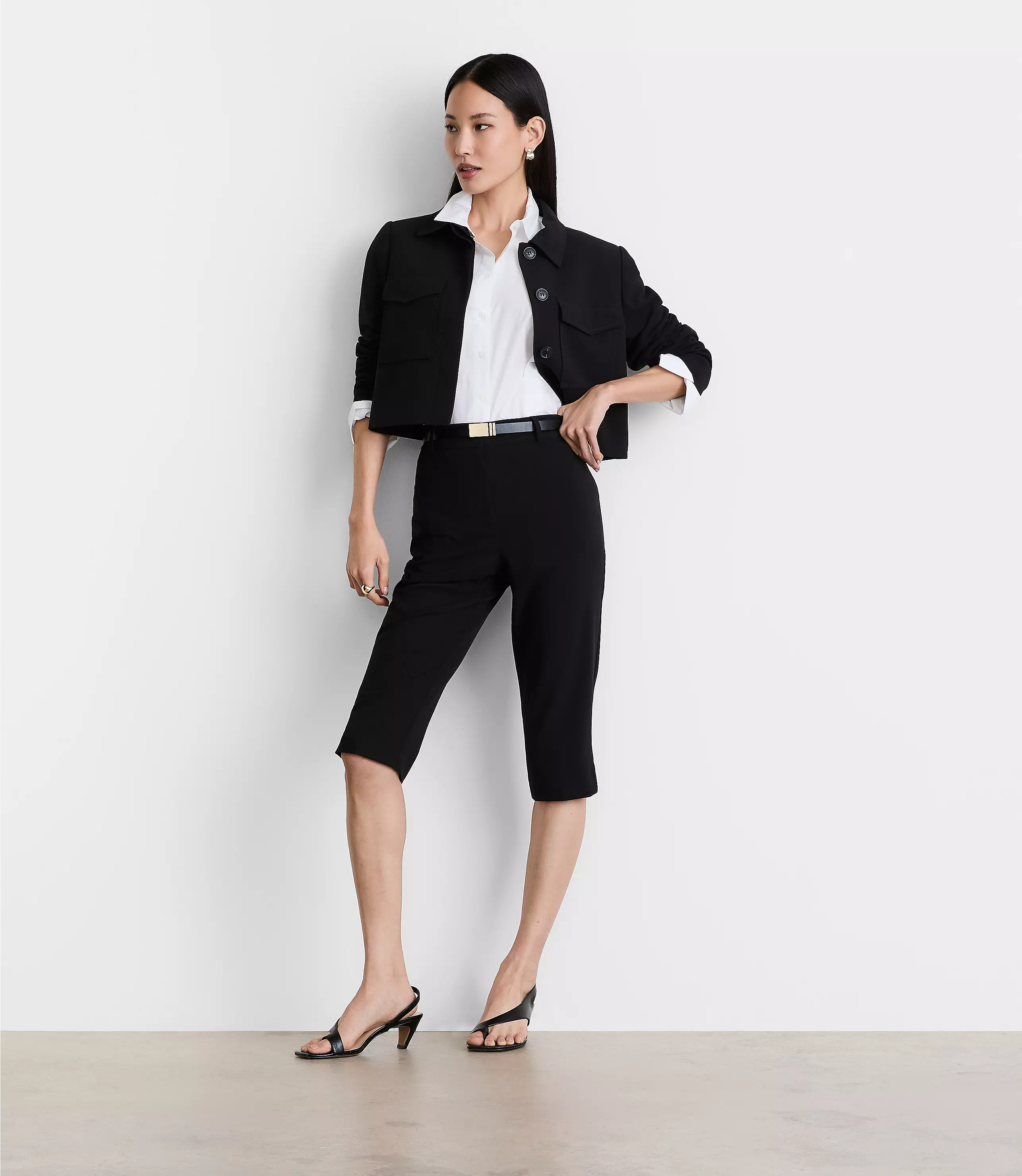 LOFT Versa Seasonless Stretch Slim Crop Pants | LOFT