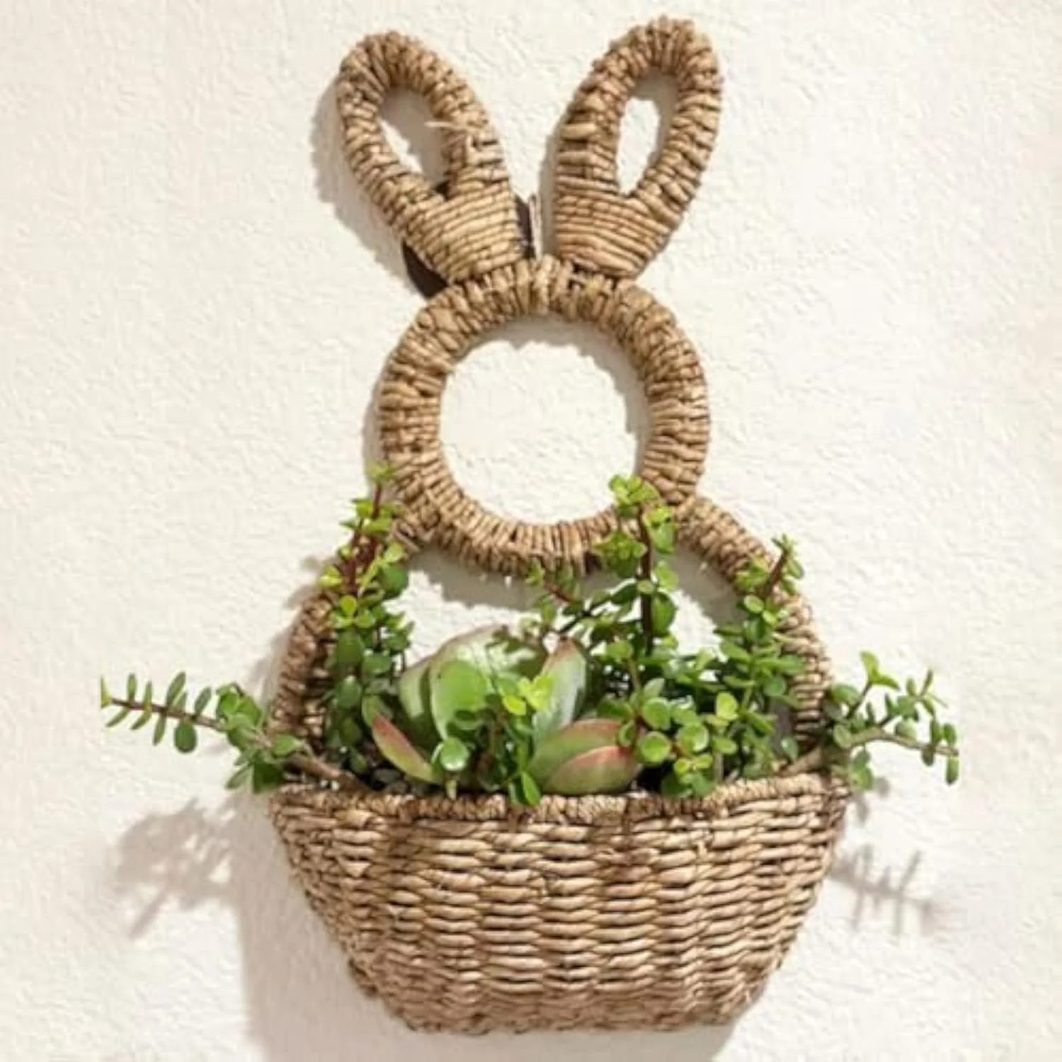 Bunny Basket Hanging Wall Pocket Spring Decor,2025 Easter Bunny Hanging Ornament,Woven Rabbit Sta... | Walmart (US)