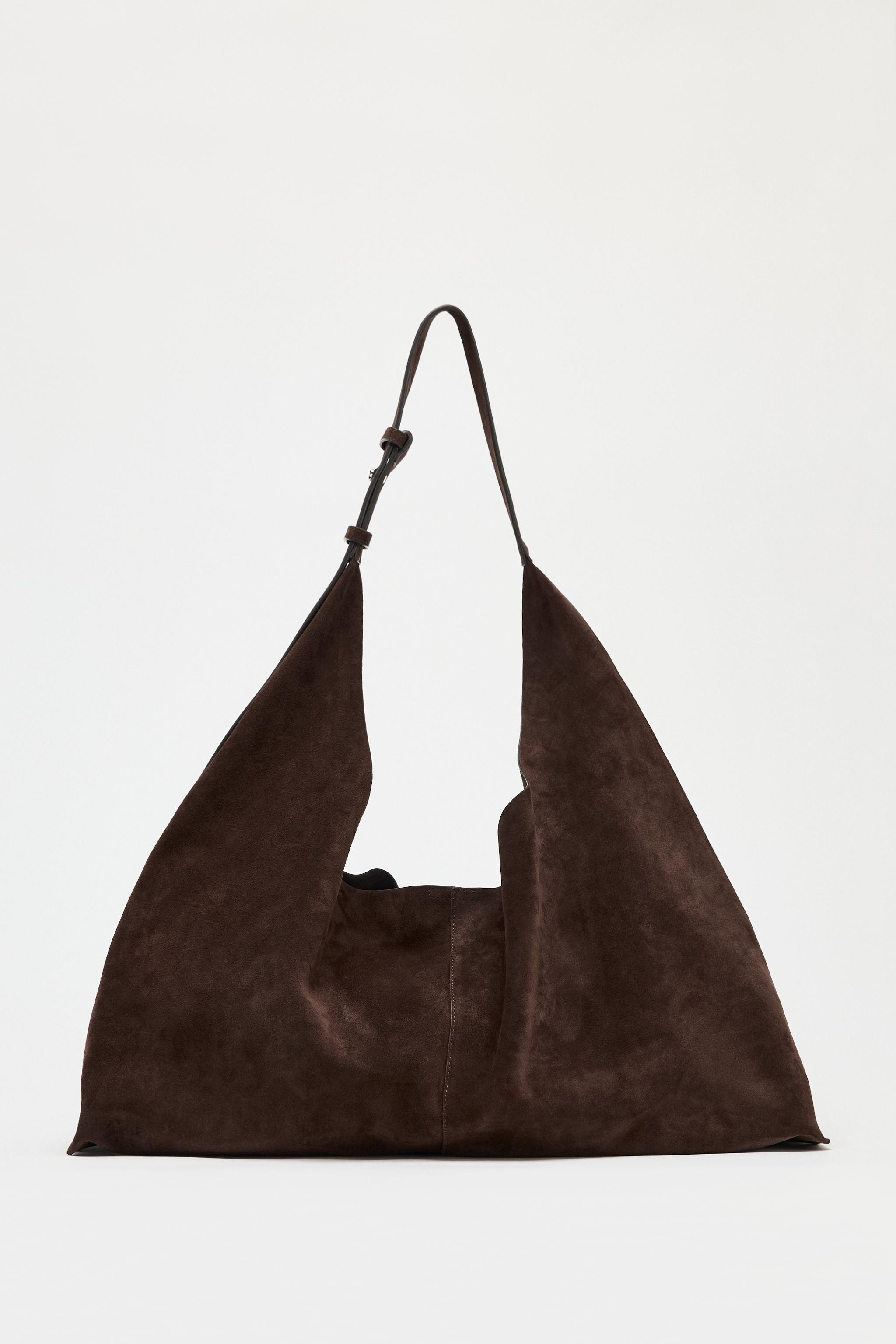 OVERSIZED SUEDE BUCKET BAG | Zara US