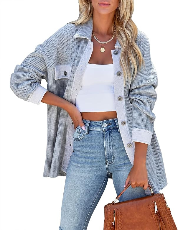 Womens Corduroy Button Down Shirts Color Block Long Sleeve Blouses Tops Jackets | Amazon (US)