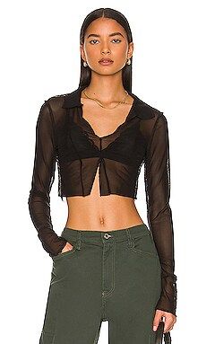 superdown Mariah Sheer Top in Ink from Revolve.com | Revolve Clothing (Global)