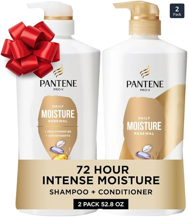 Pantene Shampoo & Conditioner Set, Daily Moisture Renewal - Pro-V Nutrients for Dry, Color-Treate... | Amazon (US)