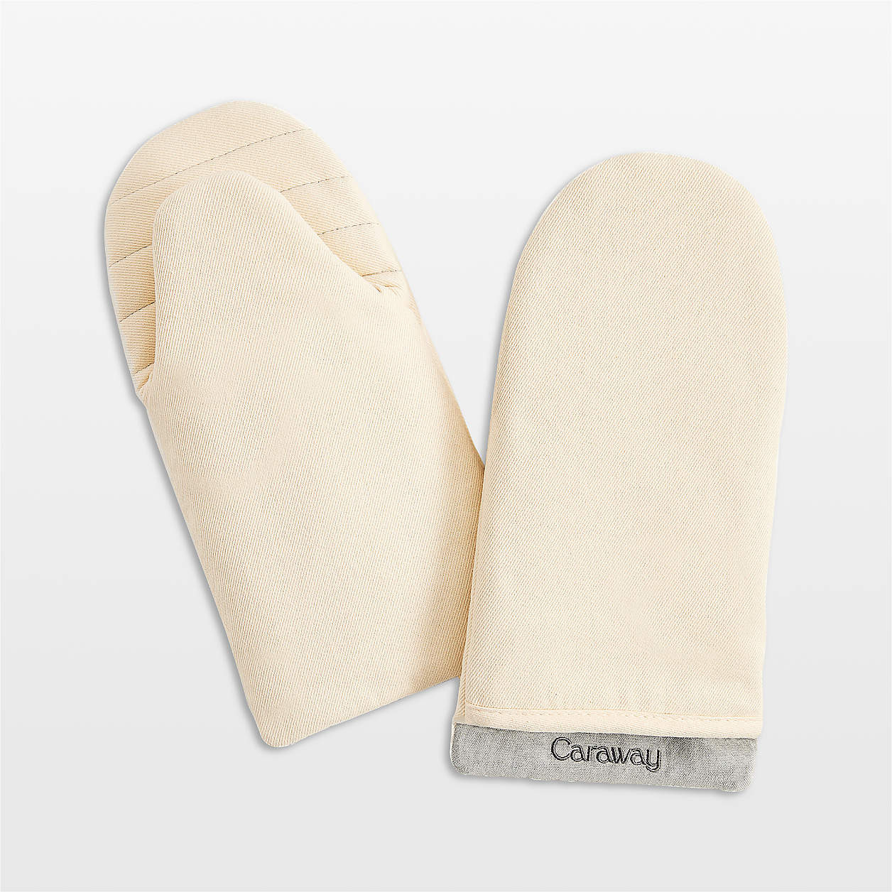 Caraway Organic Cotton Cream Oven Mitt, Set of 2 + Reviews | Crate & Barrel | Crate & Barrel
