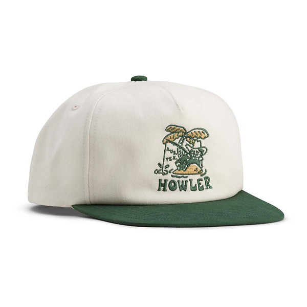 Men's Howler Brothers Island Time Unstructured Snapback Hat One Size Off White/Green | Scheels
