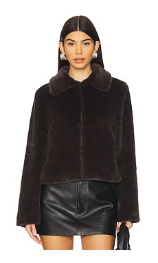 superdown Tianna Faux Fur Jacket in Espresso from Revolve.com | Revolve Clothing (Global)