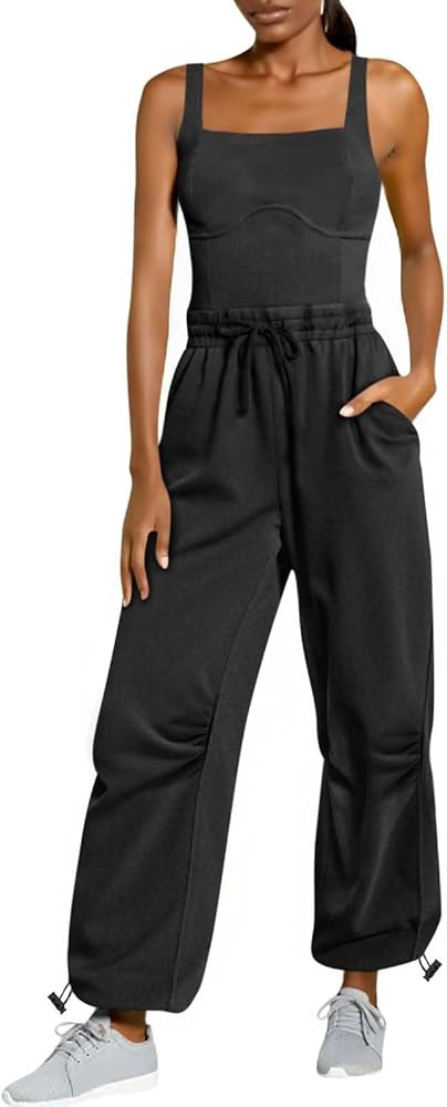 Cicy Bell Womens Summer Sleeveless Jumpsuits Casual Jogger Pants Long Rompers Workout One Piece O... | Amazon (US)
