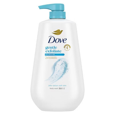 Dove Beauty Gentle Exfoliating Body Wash Pump - Sea Minerals 24hr Lotion-Soft Skin - 30.6 fl oz | Target