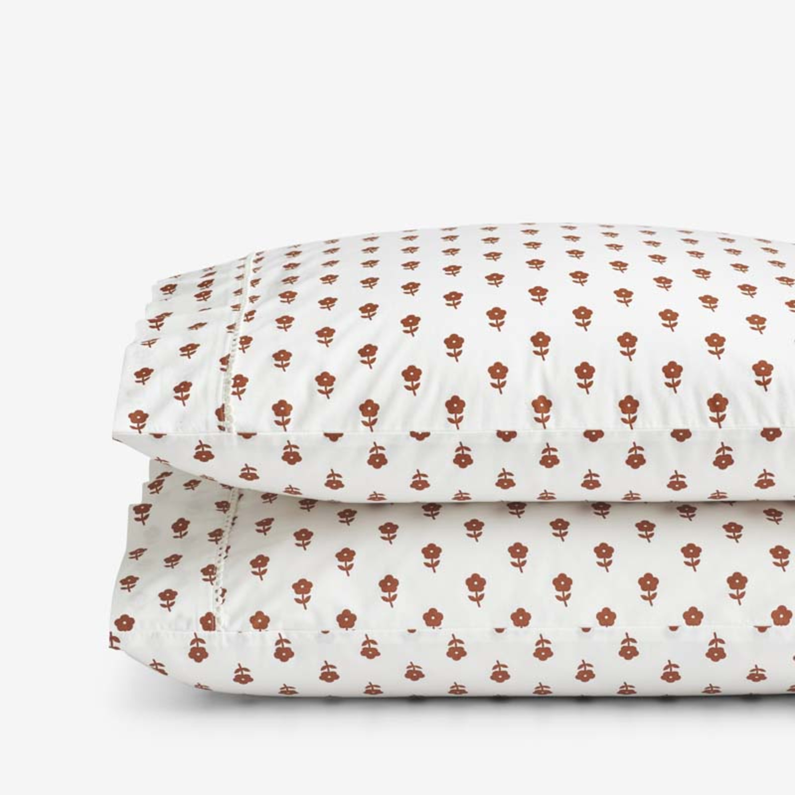 Mini-Prints Garment Washed Cotton Percale Pillowcase Set - Flowers, Standard | The Company Store