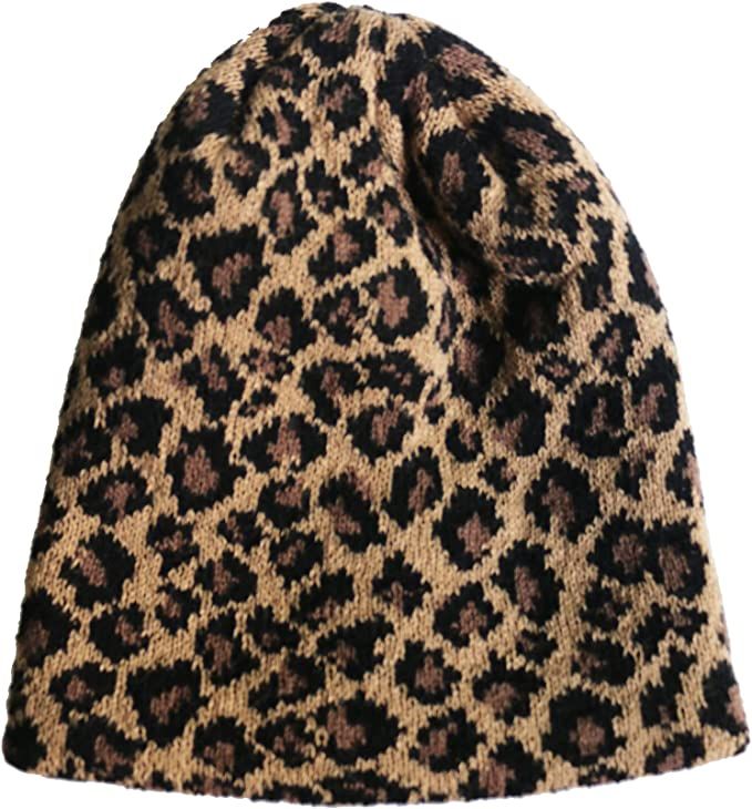 IHAUIUE Leopard Print Beanie Hat Cheetah Pattern Skull Cap Double Layer Cuffed Watch Hats for Wom... | Amazon (US)