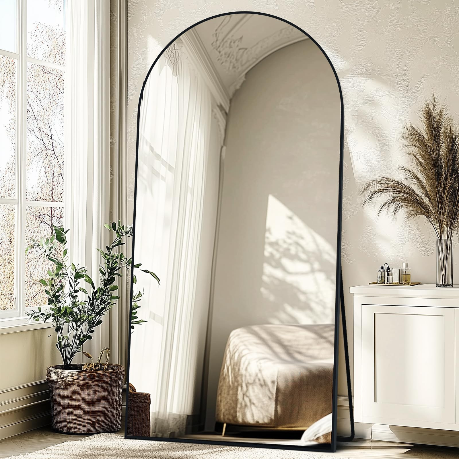 Oversized Full Length Mirror 81x41 Inch - Wall Mounted or Standing Floor Mirror with Aluminum All... | Amazon (US)