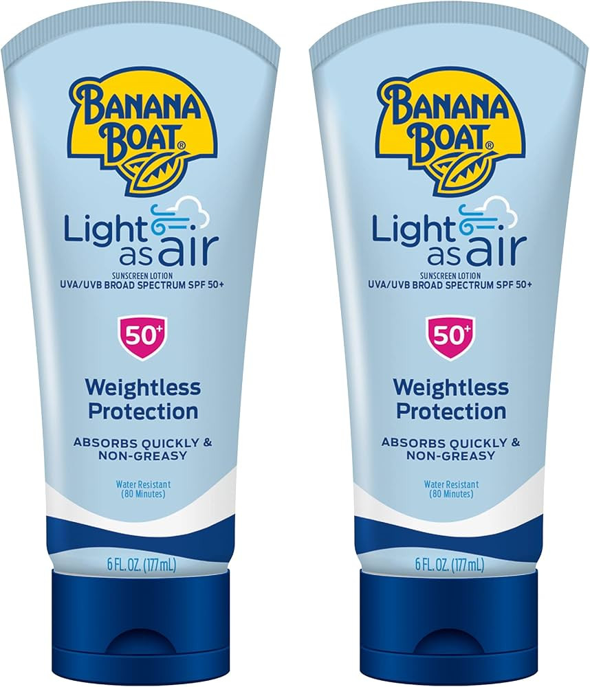 Banana Boat Light As Air Sunscreen Lotion SPF 50 Twin Pack | Lightweight & Non-Greasy Lotion Suns... | Amazon (US)