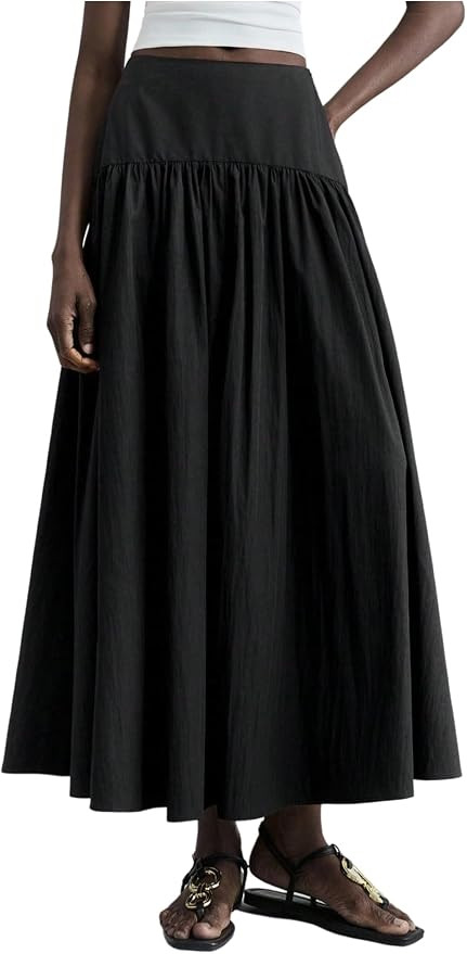 SHENHE Women's Summer Drop Waist Maxi Skirt A Line Going Out Long Skirt | Amazon (US)