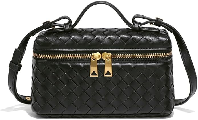 Trendy Woven Crossbody Purse Square Box Bags Women Shoulder Bag Cute Satchels Mini PU Leather Top... | Amazon (US)