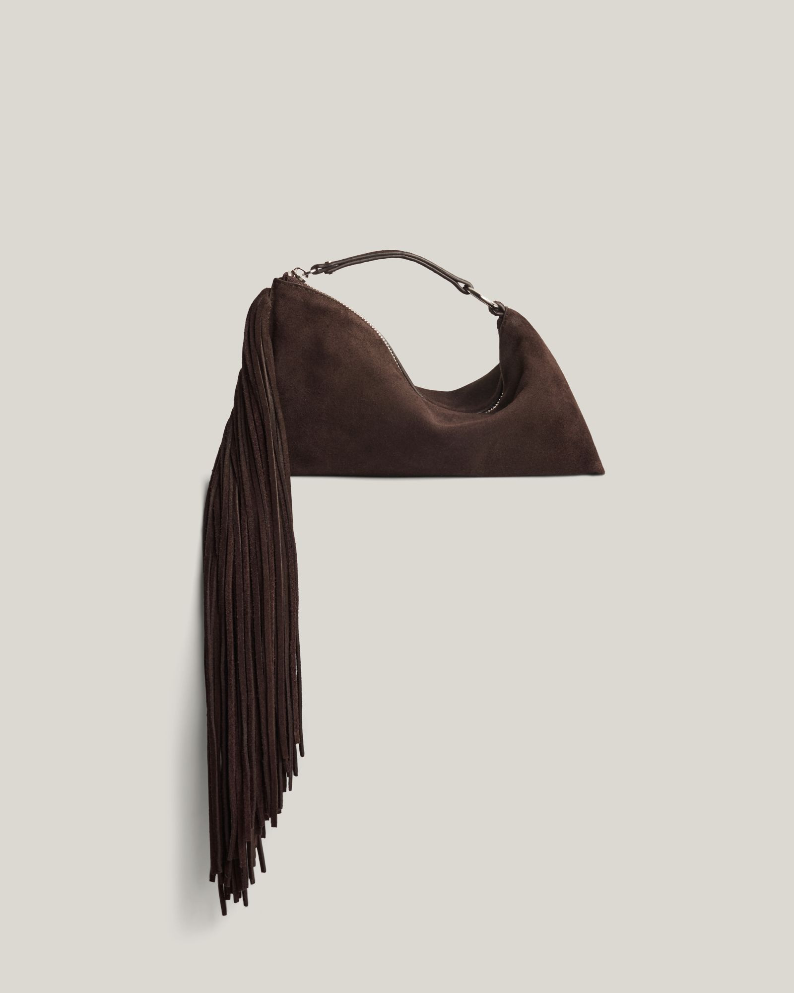 Witchery Women's Dakota Fringe Clutch, Bag in Dark Brown | 100% Leather | Witchery (AU)