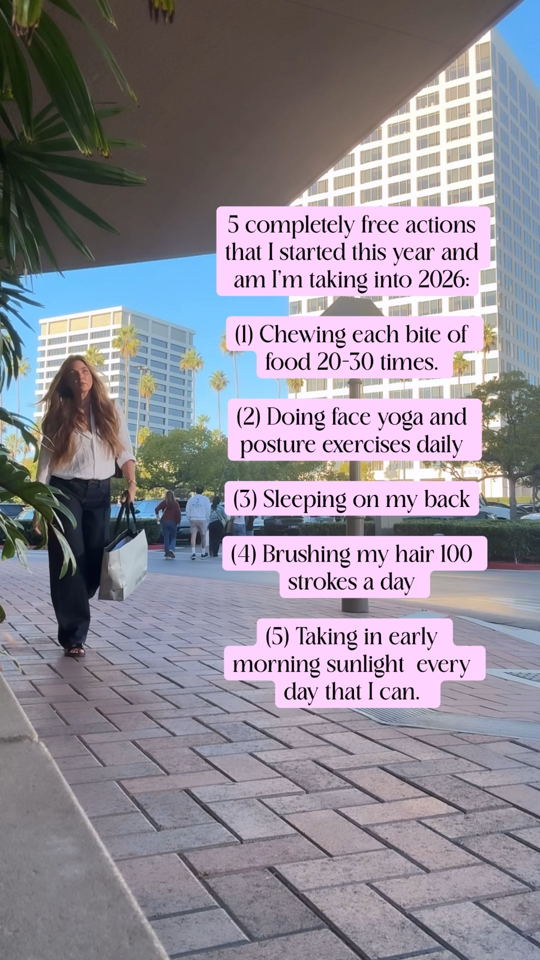 SAVE for future reference // 

Here is why I’ll continue to pursue these 5 habits in 2026:
(1) Living a busy life, I often find myself rushing through meals, but when I slow down—especially via chewing adequately (I aim for 30 chews per bite), I find myself digesting much better. Also, I try eat to the point right before feeling full…so much more comfortable!  
(2) This past year, I’ve embraced specific face yoga moves and posture exercises to relieve tension (especially in my neck and shoulders) and lift and sculpt the lower half of my face. I try to do them when I drive and when I type and it’s been transformational. Let me know if you’d like a tutorial on what I do. 
(3) Sleeping on my back is challenging, but with the right pillow and enough willpower, it can happen. The benefits include better breathing and a massive reduction in wrinkle-causing compression on the face and décollete. 
(4) Meaningfully brushing my hair 100 strokes contributes to overall scalp and strand health by increasing circulation and distributing natural oils. I use my @academiehair Sea Glass to make this process an effortless and luxurious rtual. 
(5) Taking in early morning sunlight (before 10AM) helps to regulate circadian rhythm which proves sleep quality while boosting daytime energy and focus. It also boosts vitamin D synthesis which is vital for overall health. 

What habits will you taking in to the new year? Can’t wait to read your comments! 

xx #beautyprofessor #habits #resolutions 

#LTKmorningroutine #LTKdayinmylife #LTKBeauty