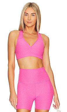 Beyond Yoga Spacedye Lift Your Spirits Bra in Pink Hype Heather from Revolve.com | Revolve Clothing (Global)
