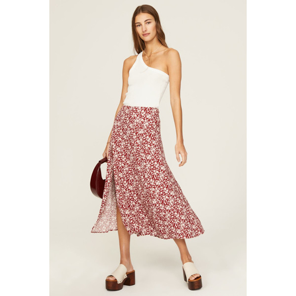 Reformation Zoe Skirt red-multicolored-print | Rent the Runway