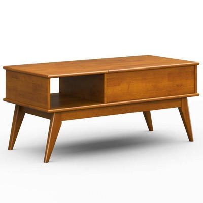 WyndenHall Tierney Lift Top Coffee Table Teak Brown: Modern Mid-Century Storage, Rubberwood Rectangle | Target