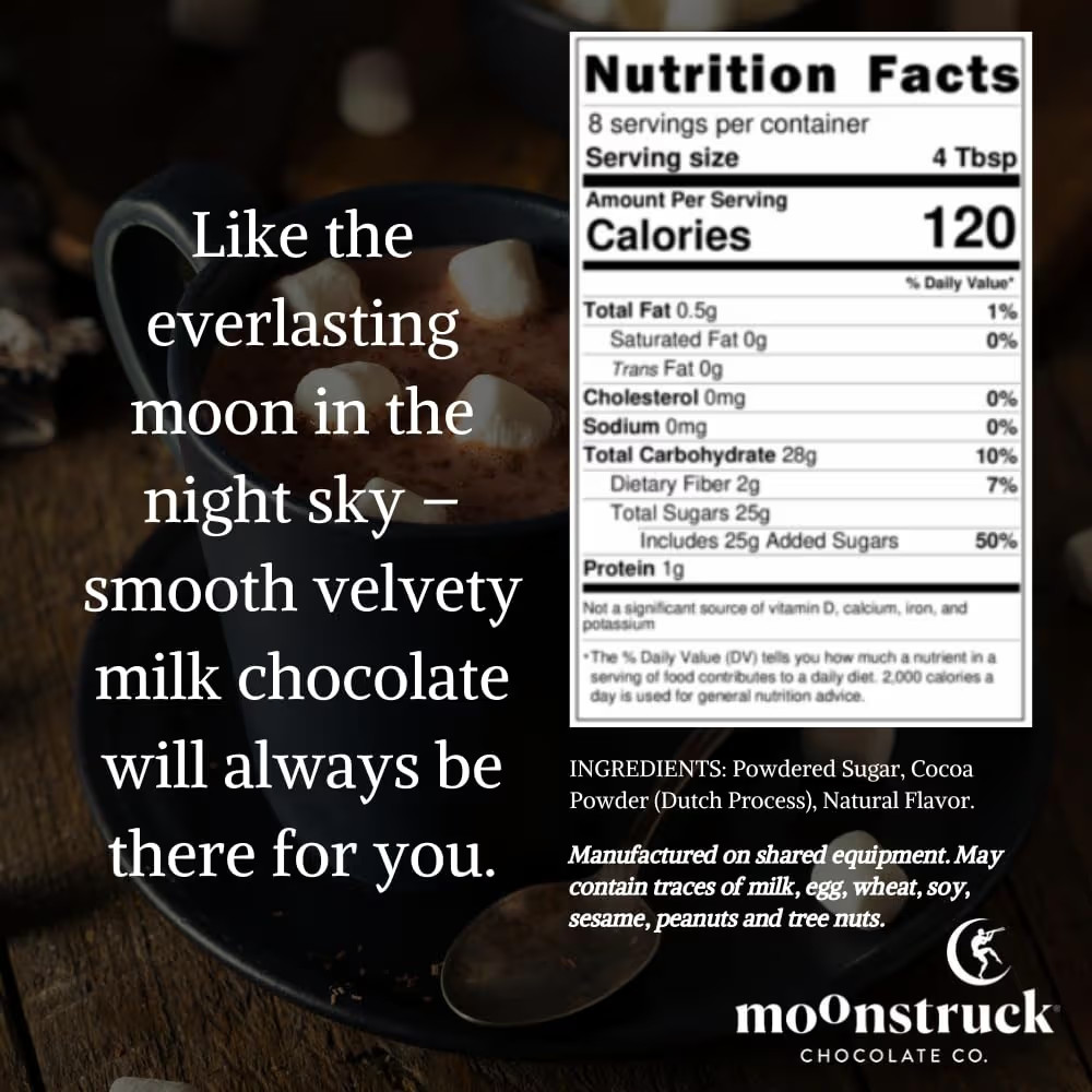 Moonstruck Chocolate Creamy Milk Chocolate Hot Cocoa Mix, 9.5oz (Pack of 1) | Amazon (US)