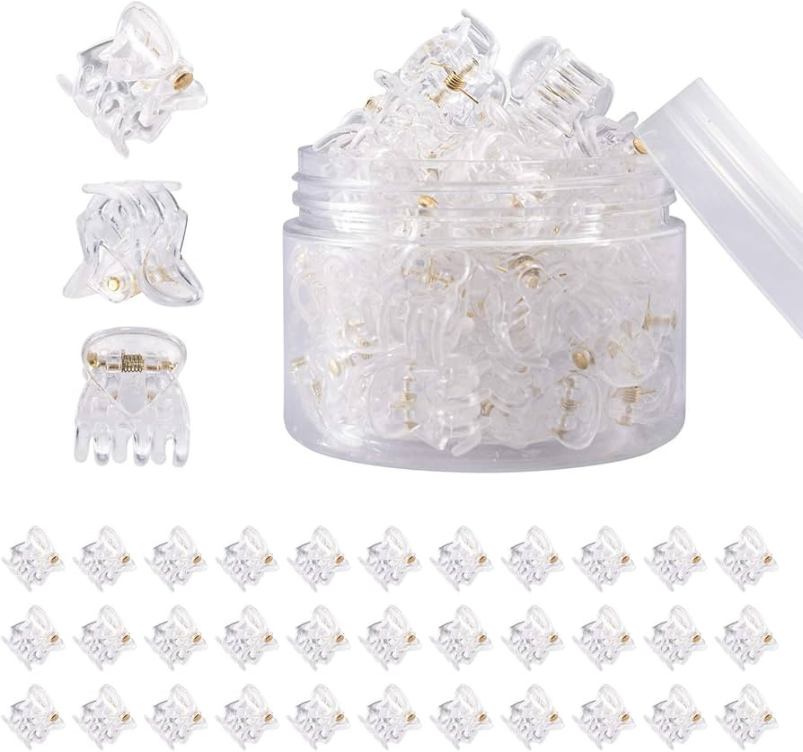 YOHAMA 36 PCS Clear Mini Hair Claw Clips Great for Design Kids Adult Hairstyles White Plastic Hai... | Amazon (US)