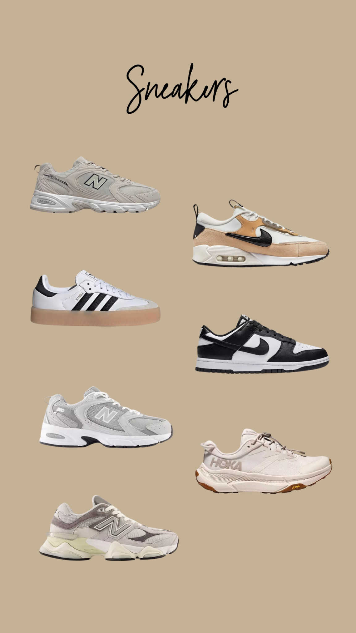 Neutral sneakers! New balance- adidas- Nikes- casual style- outfit inspo 