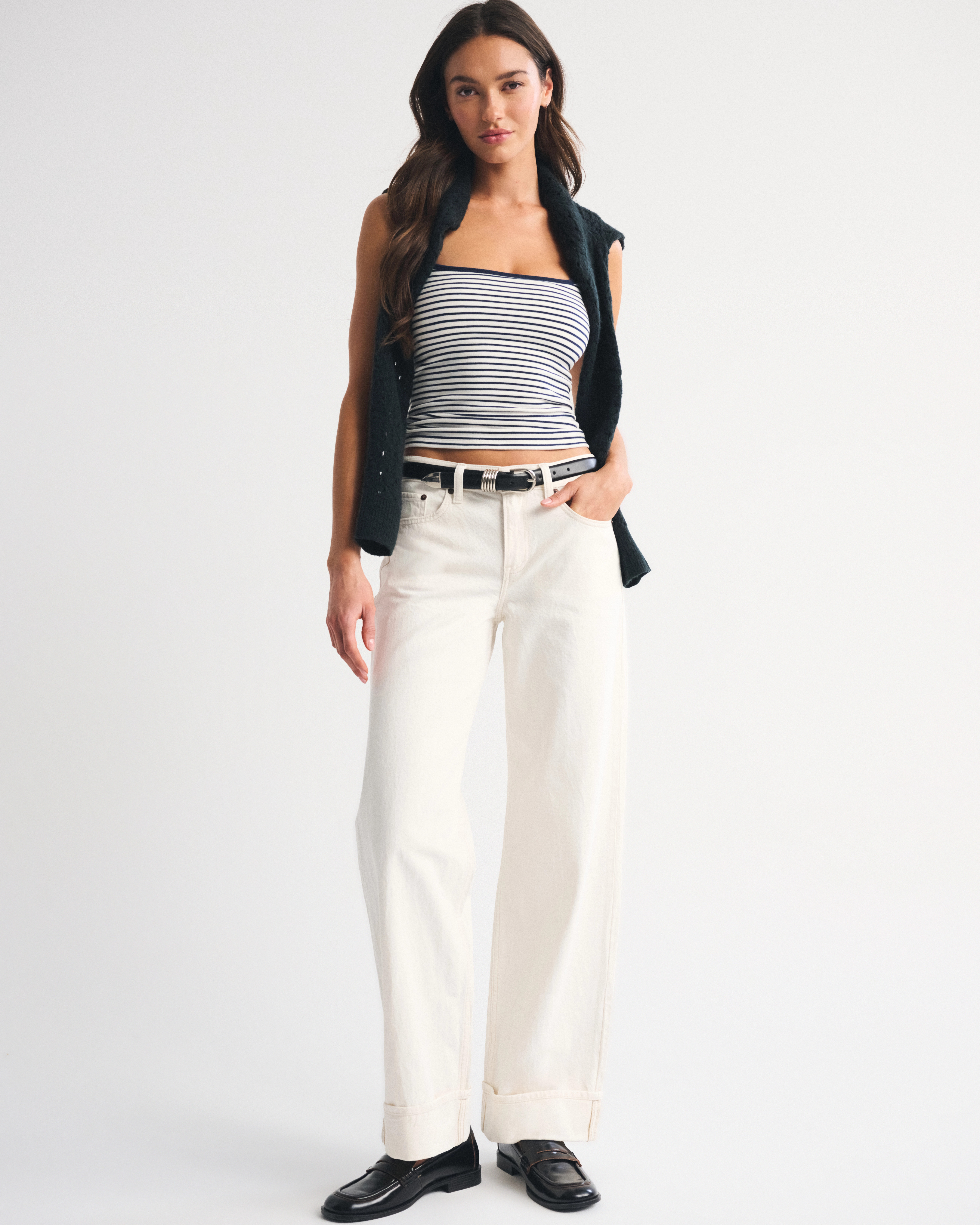 Low Rise Ultra Loose Cuffed Hem Jean | Abercrombie & Fitch (US)