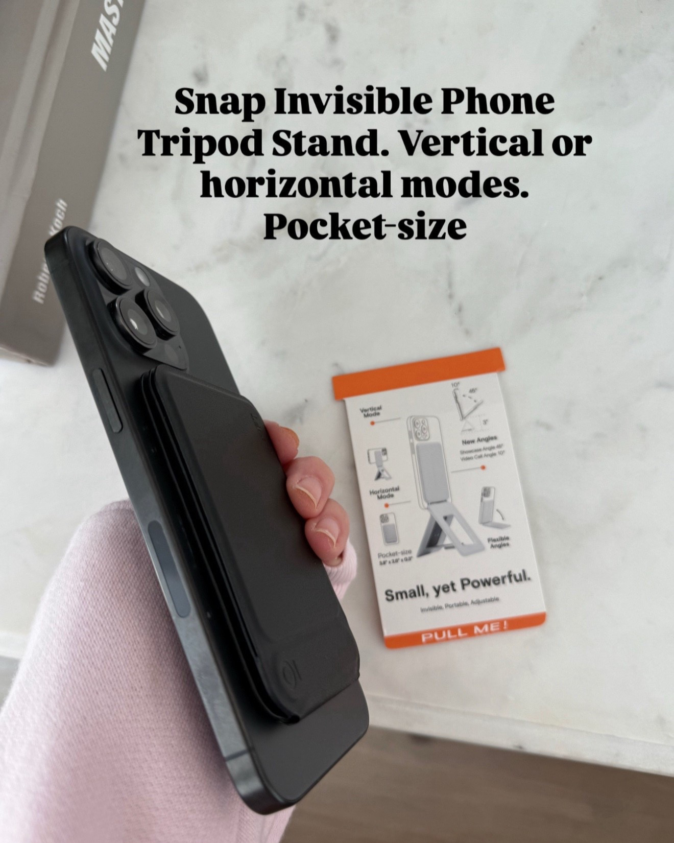 Snap stand for phone