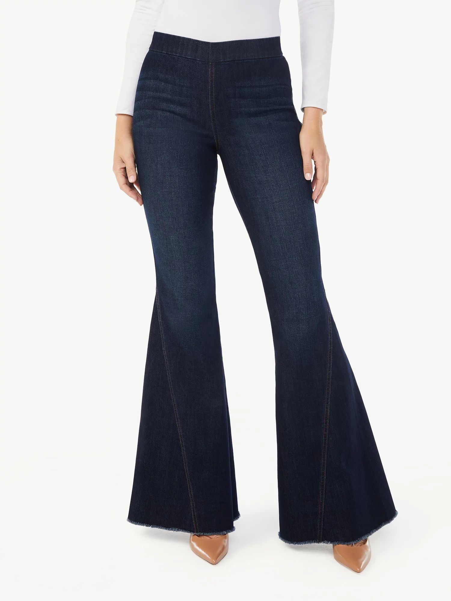 Sofia Jeans by Sofia Vergara Women's Melisa High-Rise Super Flare Pull-On Jeans | Walmart (US)