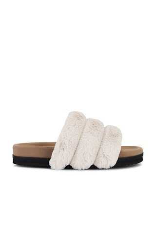 R0AM Bunny Faux Fur Slider in Cement from Revolve.com | Revolve Clothing (Global)