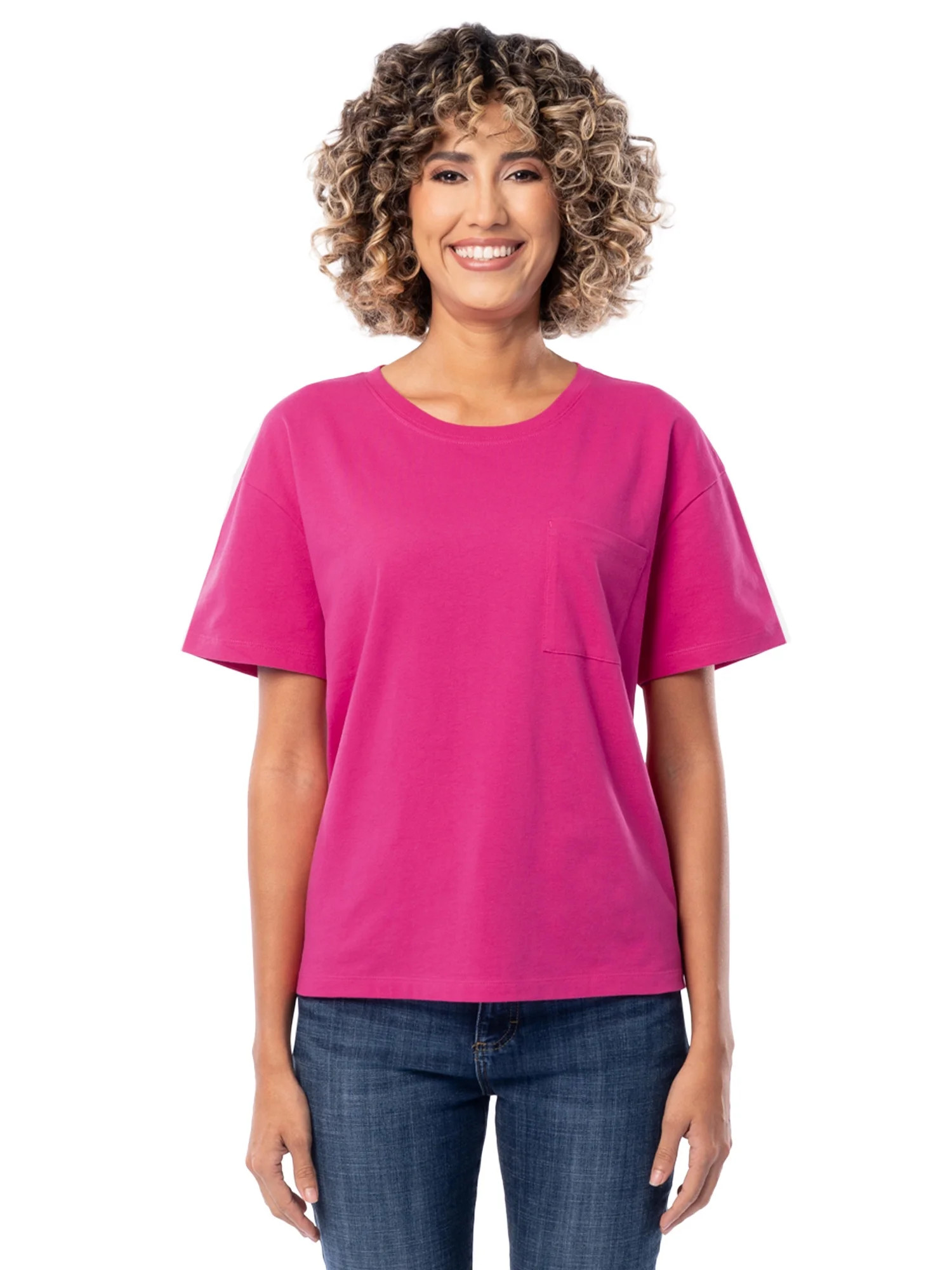 Time and Tru Women's Short Sleeve Boyfriend T-Shirt | Walmart (US)
