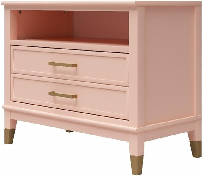 CosmoLiving by Cosmopolitan Westerleigh Wide Nightstand, Pale Pink | Amazon (US)