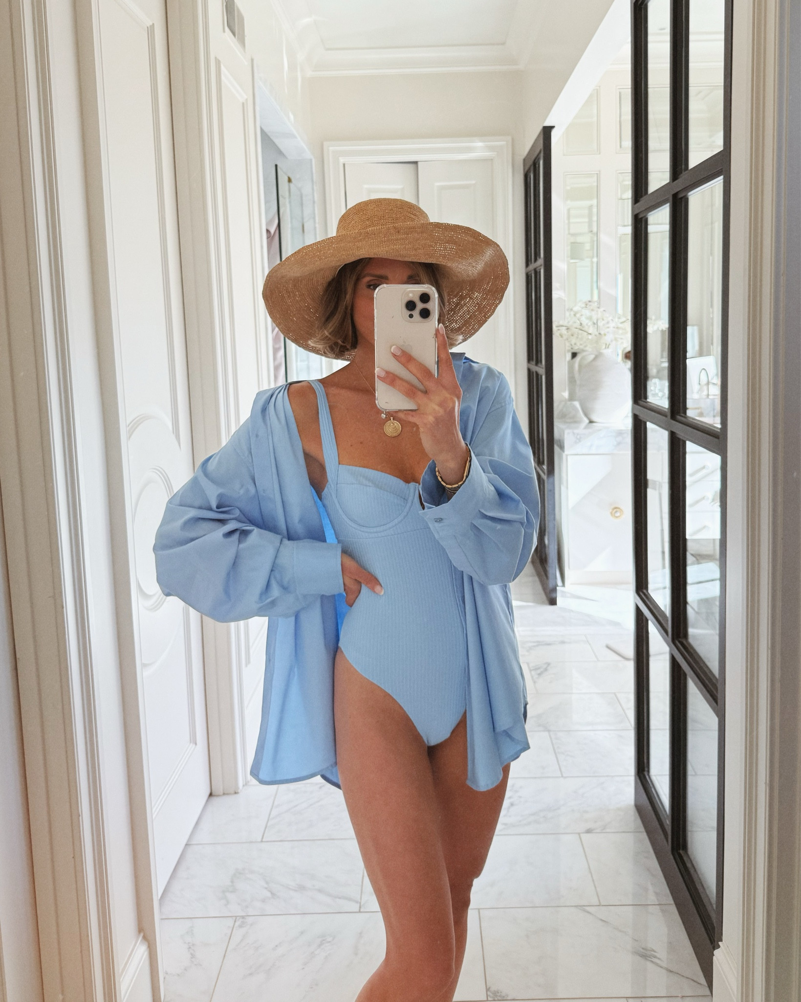 Love this new @Monday Swimwear blue swimsuit 