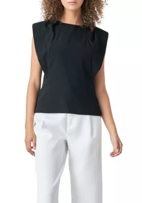 Endless Rose Women's Sleeveless Pleated Top, Black, Small | Belk