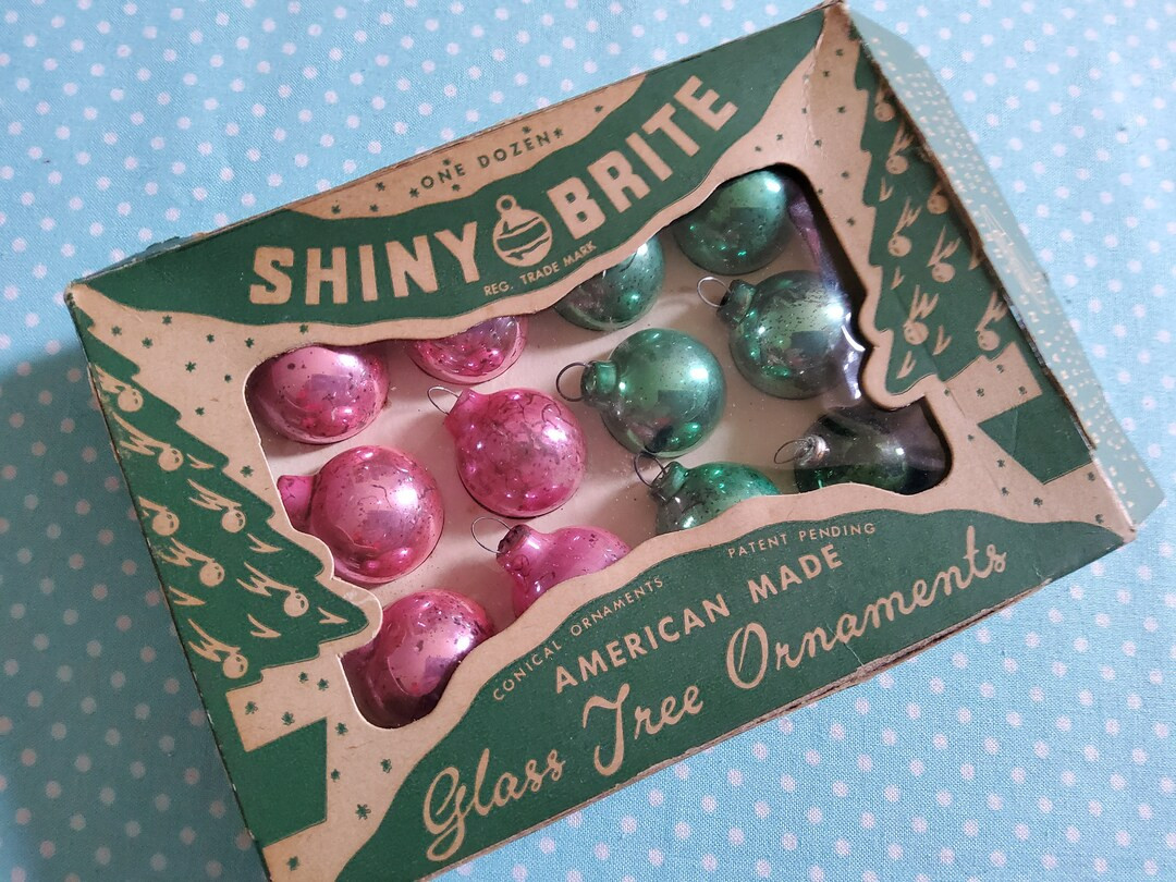 Pink Shiny Brite Ornaments 15T Christmas Glass Balls Pink - Etsy | Etsy (US)