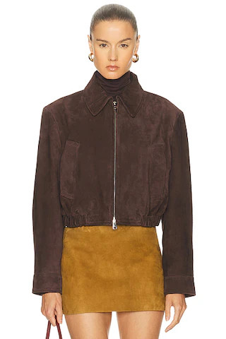 Nahlia Cropped Suede Jacket | FWRD 